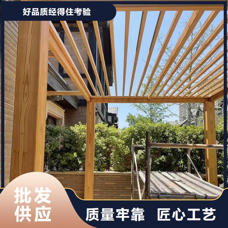 不锈钢仿木纹漆施工厂家#方钢圆管#长廊护栏#园林建筑